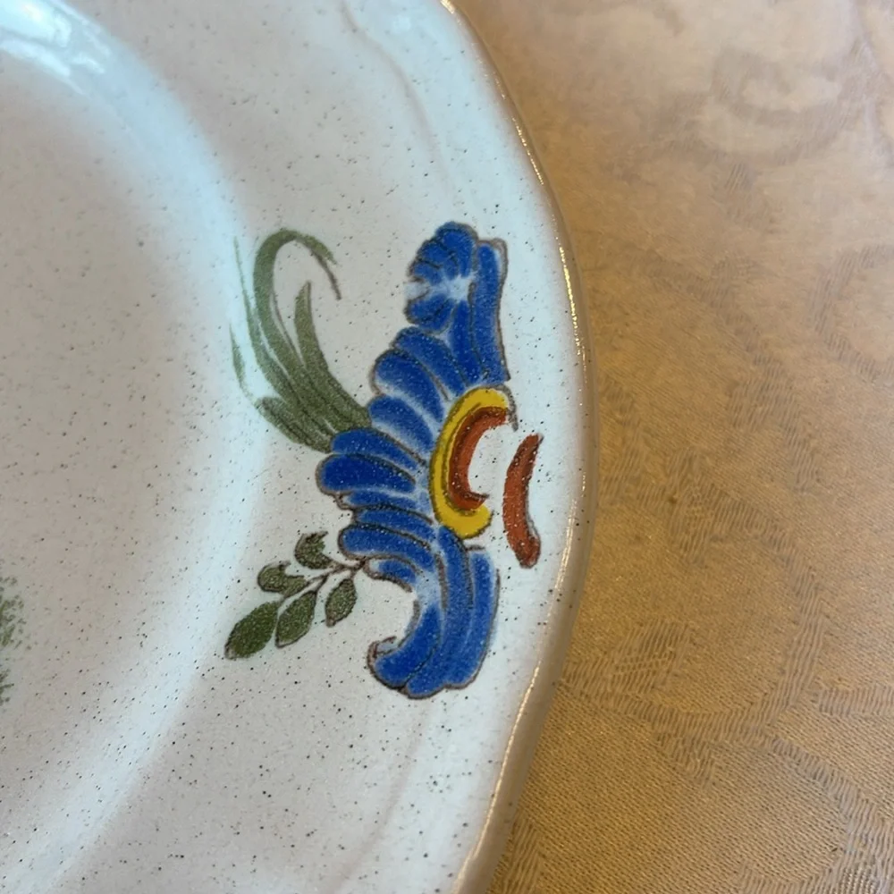 Vintage French hot air balloon plate,  hand painted in France